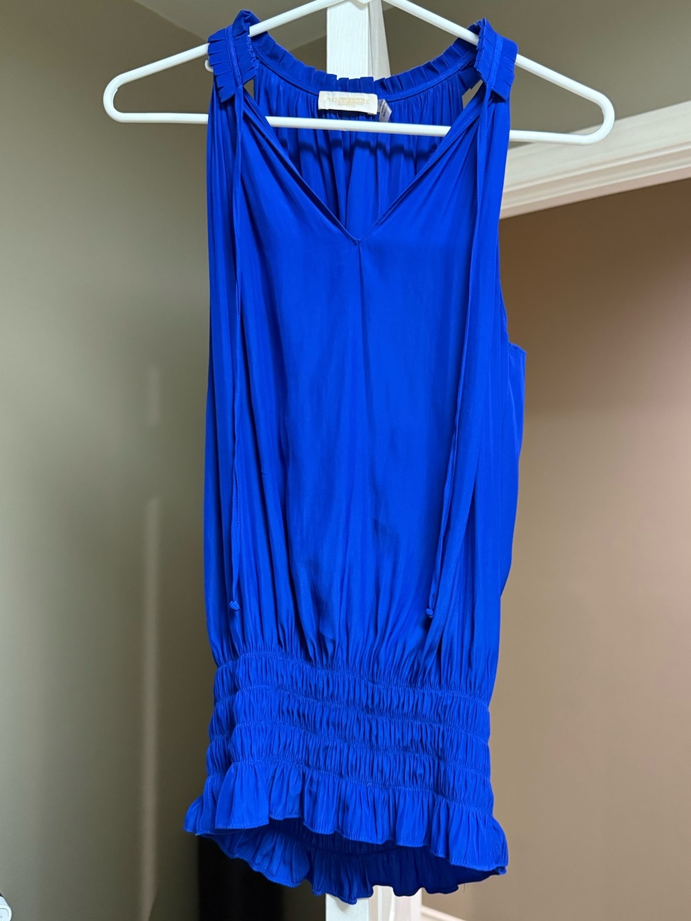 Ramy Brook Royal Blue Pleated Blouse
